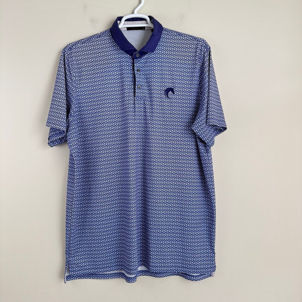 Greyson Golf Polo Shirt Men’s XL Performance Purple White Stripe READ